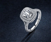 S925 Classic Luxury Full CZ Diamond Charm Ring