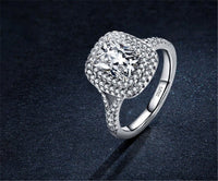 S925 Classic Luxury Full CZ Diamond Charm Ring