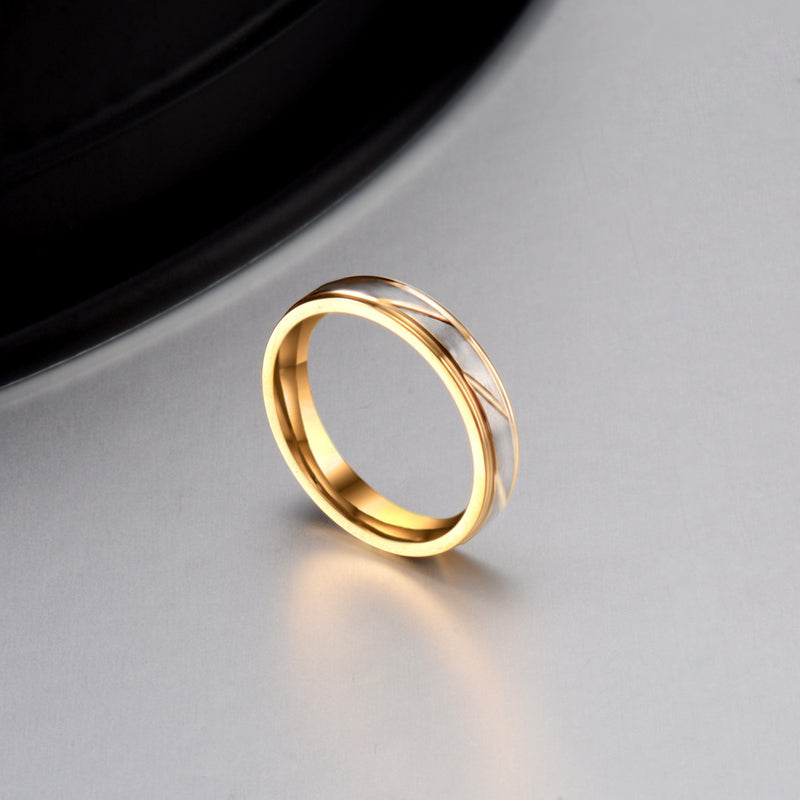 Classic Wedding Ring For Women Men Gold Color