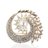 Vintage Flower Alloy Crystal Women Wearing Brooch