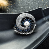 Vintage Flower Alloy Crystal Women Wearing Brooch