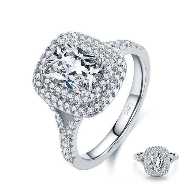 S925 Classic Luxury Full Diamond Charm Ring