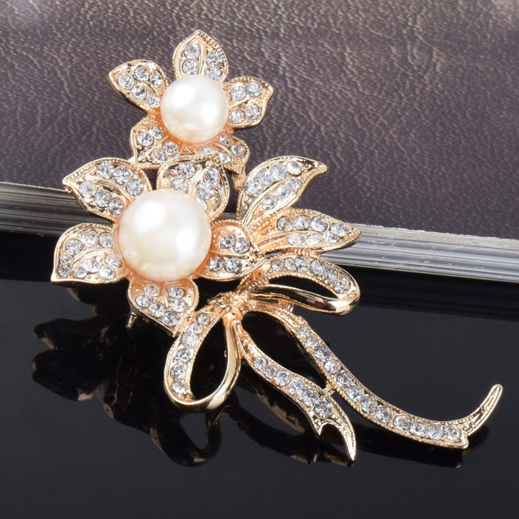 Bow Pearl Brooch For Women