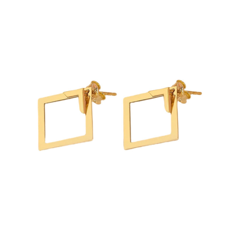 Women's Simple European And American Style Square Geometric Earrings For Women Trendy Simple Metal Ear Jewelry Accessories