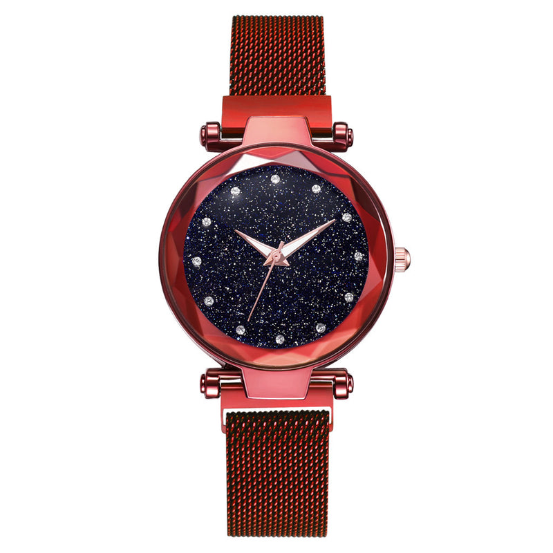 Luxury Women Watches Bracelet Set Fashion Elegant Magnet Buckle Ladies Starry Sky Watch Set Relogio