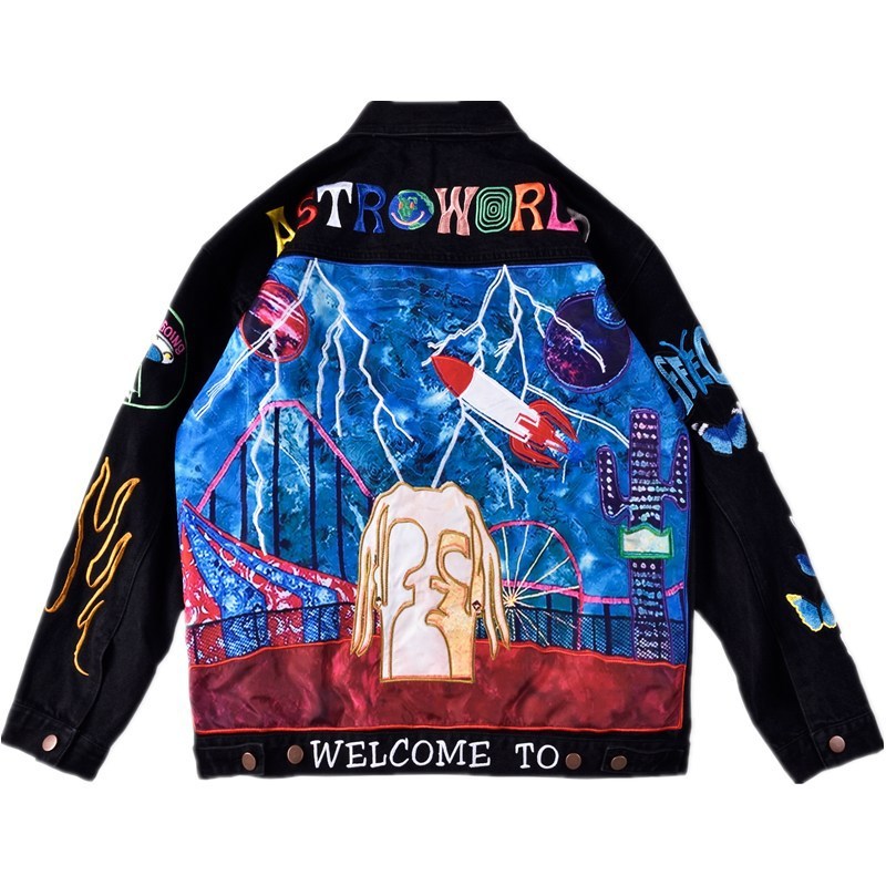 Embroidered denim jacket