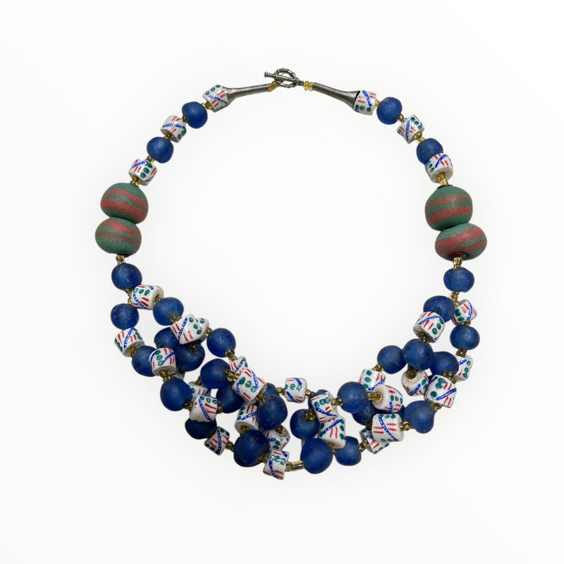 Antique glass bead necklace
