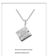 S925 Sterling Silver Washing Label Necklace