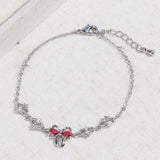 Sweet Bow Heart Rhinestone Bracelet Y2K Ins Fashion Chain Bracelet Valentine's Day