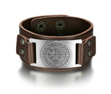 Beowulf Regalia Leather Viking Vegvisir Arm Cuff