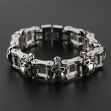 Chain Linked Skull Cuff Bracelet