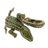 Exaggerated Vintage Alligator Alloy Diamond Cuff Bracelet