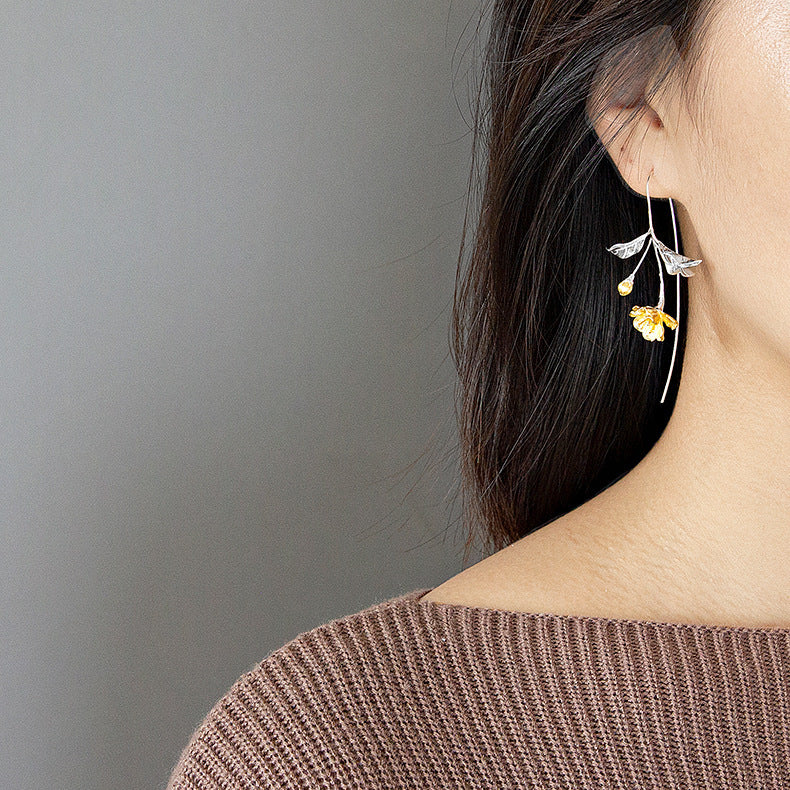 Begonia flower earrings