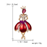 Rhinestone Pearl Dress Dancing Girl Brooches Women Dancer Sports Brooch Pins Gifts