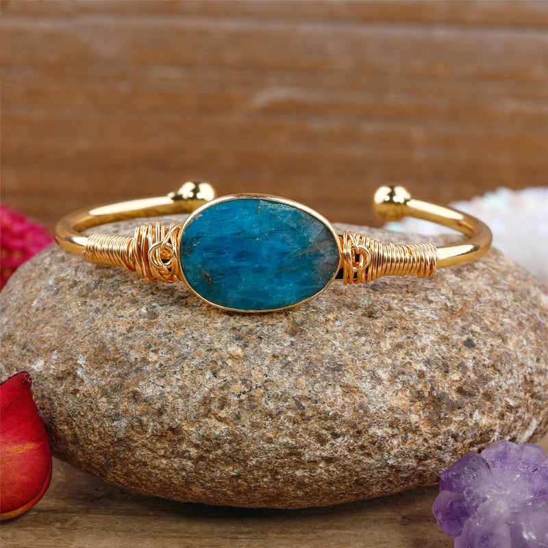 Citrine Quartz Gold Bohemian Cuff Bracelet