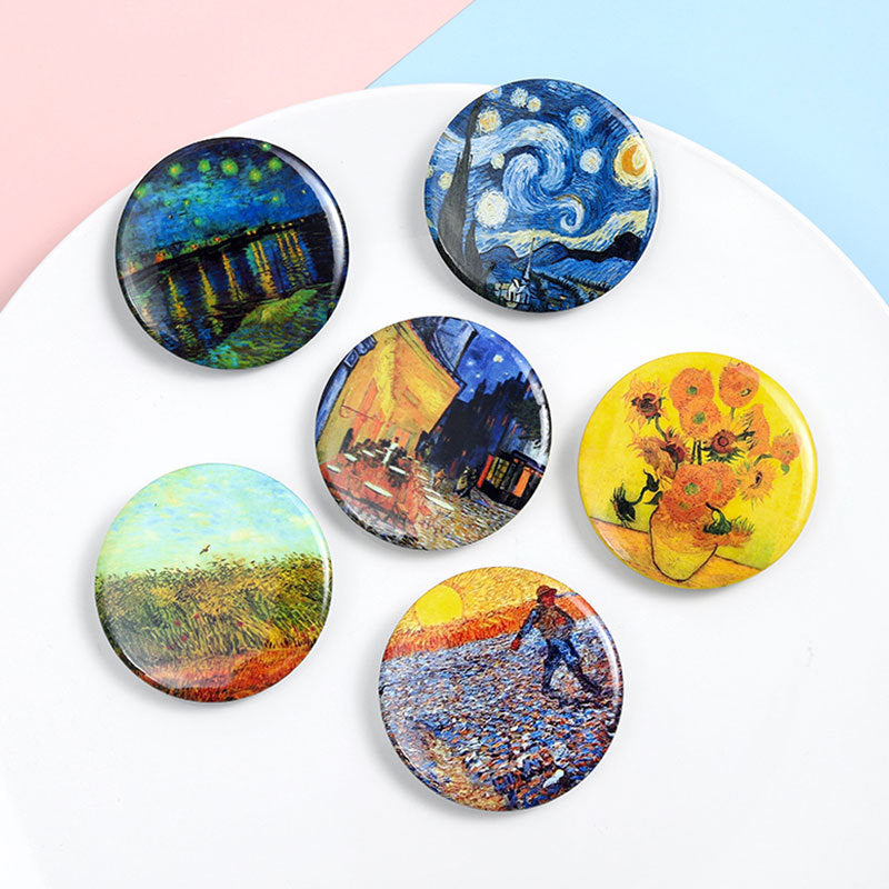 Men and Women Oil Painting Badge Clothes Brooch Buckle