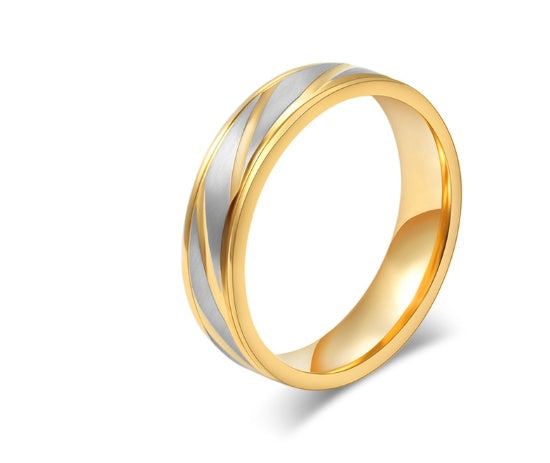 Classic Wedding Ring For Women Men Gold Color