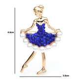 Rhinestone Pearl Dress Dancing Girl Brooches Women Dancer Sports Brooch Pins Gifts