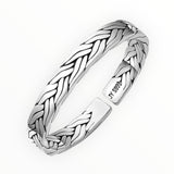999 silver bracelet, sterling silver, vintage patterned woven design, unisex couple bracelet