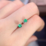 Round emerald S925 silver earrings