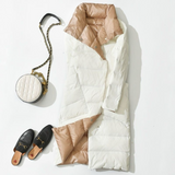 Lightweight reversible winter down jacket for women