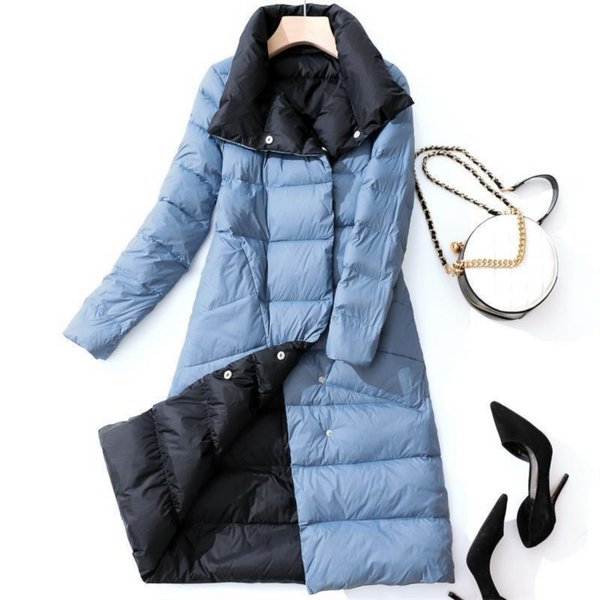 Lightweight reversible winter down jacket for women