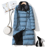 Lightweight reversible winter down jacket for women