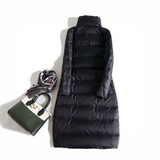 Lightweight reversible winter down jacket for women