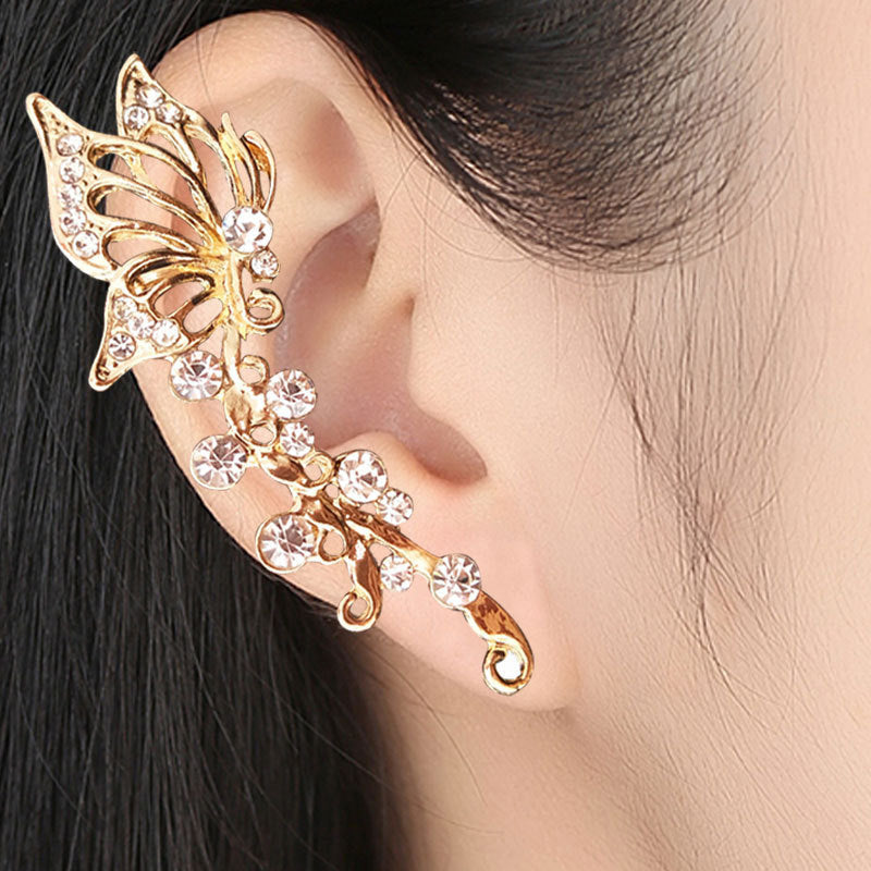 Creative Butterfly Hollow Unilateral Diamond Ear Cuff