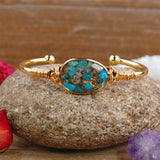 Citrine Quartz Gold Bohemian Cuff Bracelet