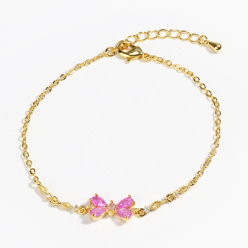 Sweet Bow Heart Rhinestone Bracelet Y2K Ins Fashion Chain Bracelet Valentine's Day