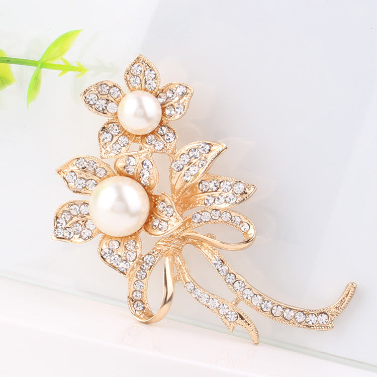 Bow Pearl Brooch For Women