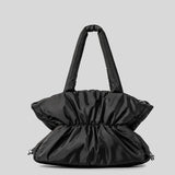 Autumn And Winter Pleated Cotton Filled Large Capacity Handbag For Women